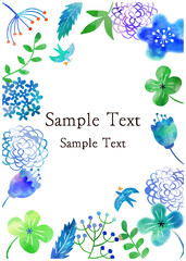 北欧風_水彩花フレーム