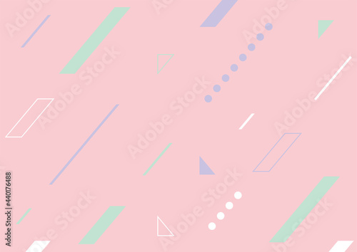 可愛い配色の幾何学ストライプ背景 Abstract Poster Abstra Kid A