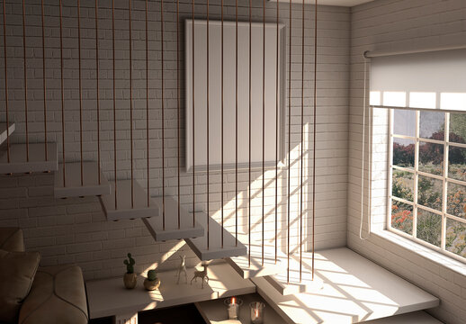 House Indoor Scene Mockup