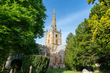 Holy Trinity Church in Stratford upon Avon in a beautiful summer day, England, United Kingdom - obrazy, fototapety, plakaty
