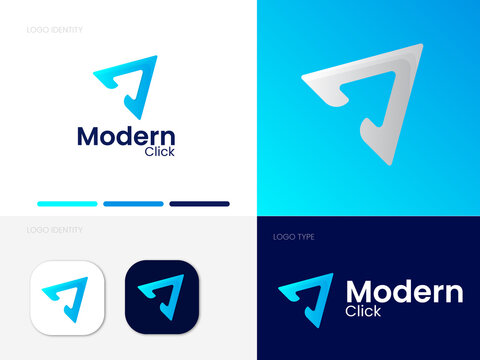 Arrow logo | Mouse cursor logo | Arrow modern logo | arrow blue logo | Gradient logo