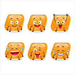 Cartoon character of jelly sweets candy orange with smile expression. Vector illustration