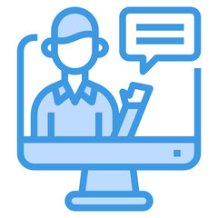 Teacher blue outline icon