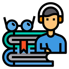 Elearning filled outline icon