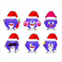Santa Claus emoticons with jelly sweets candy purple cartoon character. Vector illustration