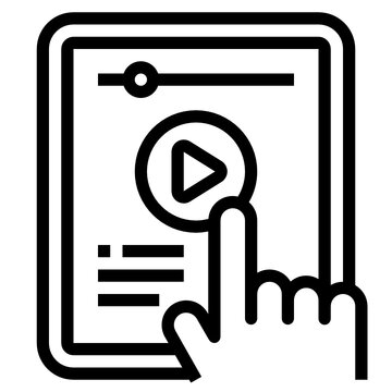 tablet screen touch play button clip art preview