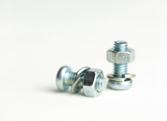 Metal nut isolated on white background