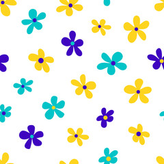 Seamless pattern with colorful flowers