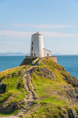 Lighthouse on Llanddwyn Island in  North Wales. UK