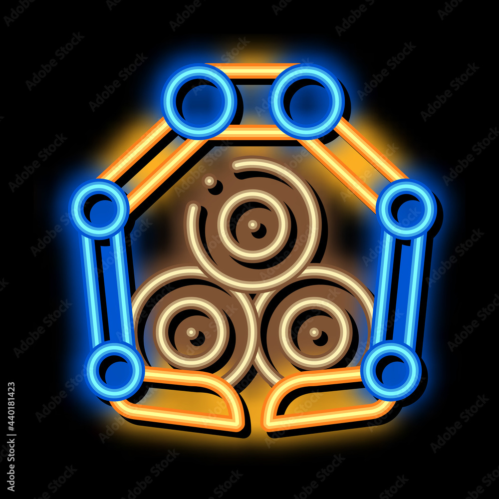 Poster logging loading machine neon light sign vector. glowing bright icon logging loading machine sign. tr