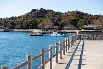 Fototapeta na wymiar 広島県大久野島、大久野島の景色。