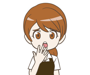 困惑するカフェ店員