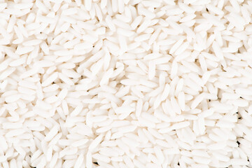 Raw organic white rice background, glutinous rice or sticky rice close up