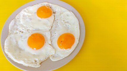 fried egg on a plate.