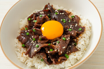 Rice with Soy-Flavoured Pork or Japanese Pork Donburi