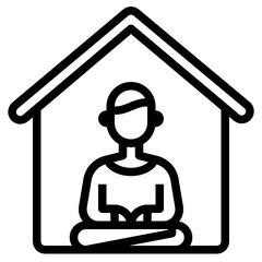 Meditation outline icon