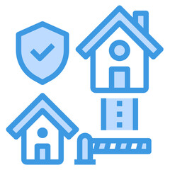 Barrier blue outline icon