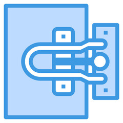 Door Lock blue outline icon
