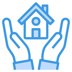House blue outline icon
