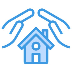 House blue outline icon