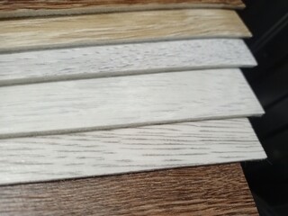 Linoleum. Samples of linoleum close up. Floor coverings .