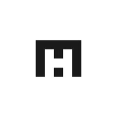 MH letter initial square ornament logo design inspiration