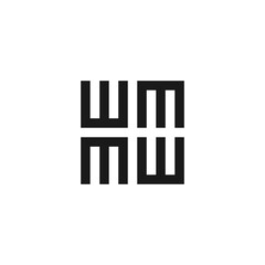 MW letter initial square ornament logo design inspiration