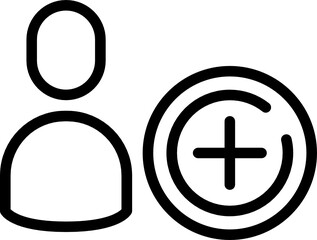 Obraz premium add user minimal line icon
