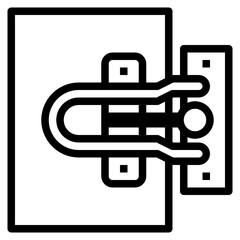 Door Lock outline icon