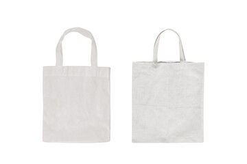 White cotton bag  isolated on whitebackground, ,clipping path included use for design.