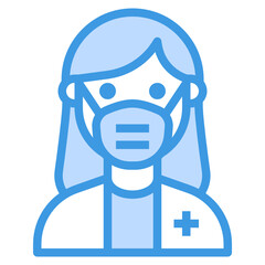 Doctor blue outline icon