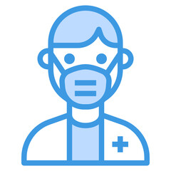 Doctor blue outline icon