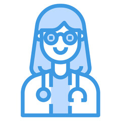 Doctor blue outline icon