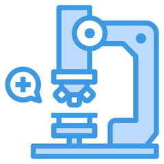 Microscope blue outline icon