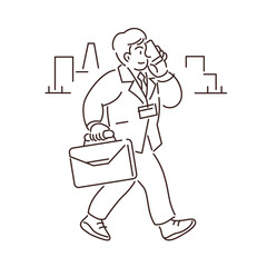 営業先へ向かうスタッフのイラスト