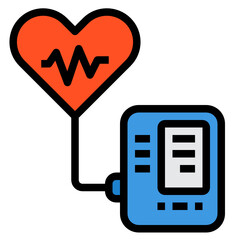 Blood Pressure filled outline icon