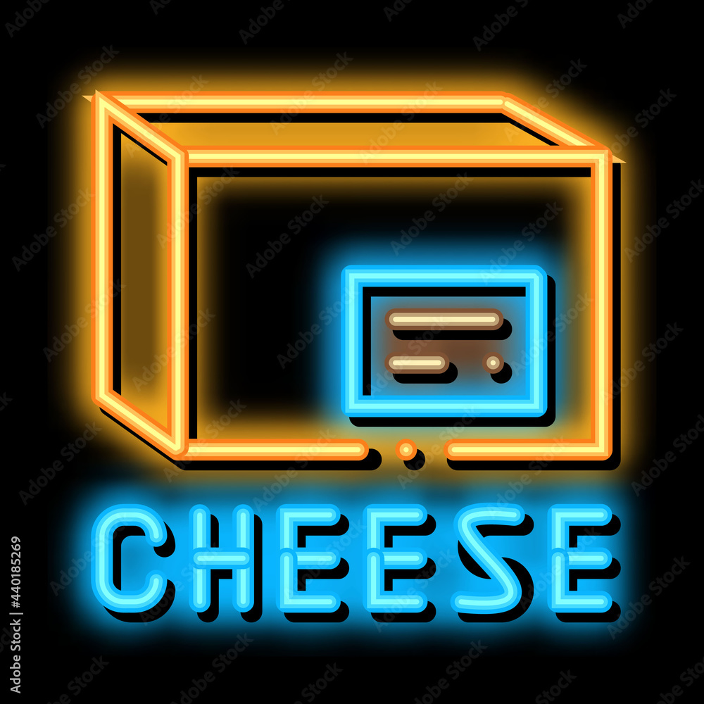 Poster cheese bar neon light sign vector. glowing bright icon cheese bar sign. transparent symbol illustrat