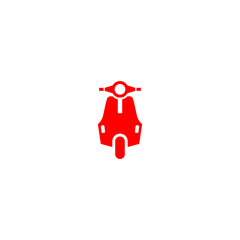 Scooter Icon Logo With Red Color