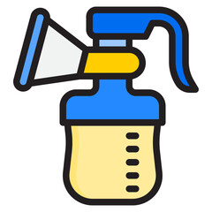 Breast pump color line style icon