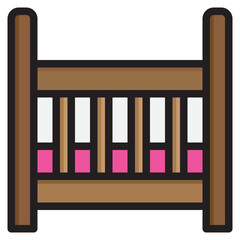 Cradle color line style icon