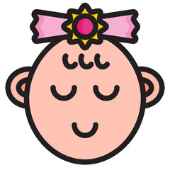 Girl color line style icon