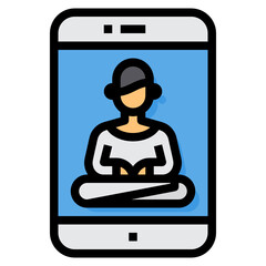 Meditation filled outline icon