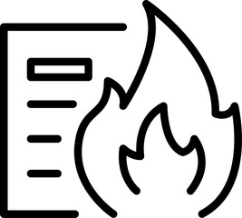 burn file minimal line icon