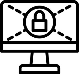 ransomware minimal line icon