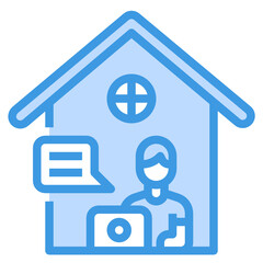 Home blue outline icon