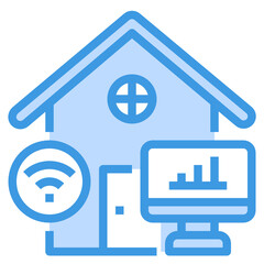 Home blue outline icon