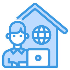 Home blue outline icon