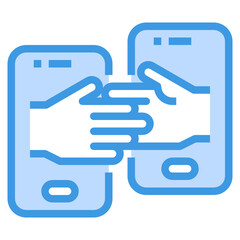 Smartphone blue outline icon
