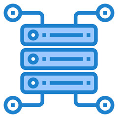 Server blue style icon