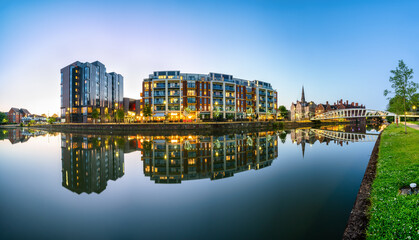 Bedford Riverside panorama on the Great Ouse River 